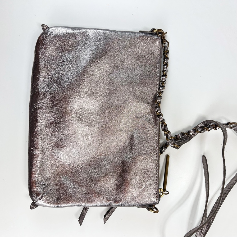 Elliott Lucca Pyrite Mari Leather Crossbody Bag Metallic - Picture 5 of 8